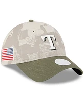 New Era Women's Light Beige/Olive Texas Rangers 2025 Armed Forces Day 9TWENTY Adjustable Hat