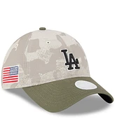 New Era Women's Light Beige/Olive Los Angeles Dodgers 2025 Armed Forces Day 9TWENTY Adjustable Hat