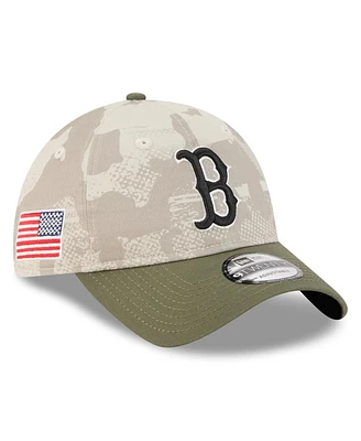 New Era Men's Light Beige/Olive Boston Red Sox 2025 Armed Forces Day 9TWENTY Adjustable Hat