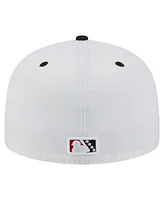 New Era Men's White/Black Carolina Mudcats Authentic Collection 59FIFTY Fitted Hat