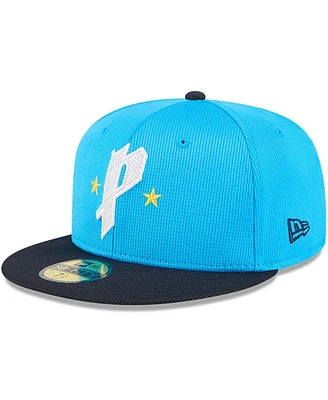 New Era Men's Neptune Blue/Navy Philadelphia Phillies City Connect Batting Practice 59FIFTY Fitted Hat