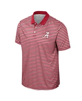 Colosseum Men's Crimson Alabama Tide Striped Polo Shirt