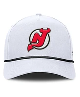 Fanatics Men's White New Jersey Devils Rope A-Frame Adjustable Hat