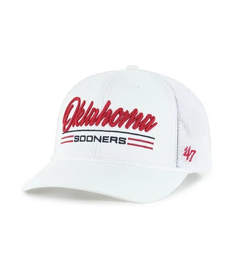 '47 Brand Men's White Oklahoma Sooners Garner Rope Trucker Adjustable Hat