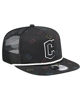 New Era Men's Black Cleveland Guardians Gummy Golfer Trucker Adjustable Hat