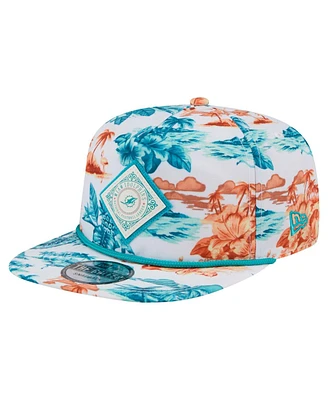 New Era Men's White Miami Dolphins Adventure Golfer Snapback Hat