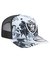 New Era Men's Black Las Vegas Raiders Hula Trucker 9SEVENTY Adjustable Hat