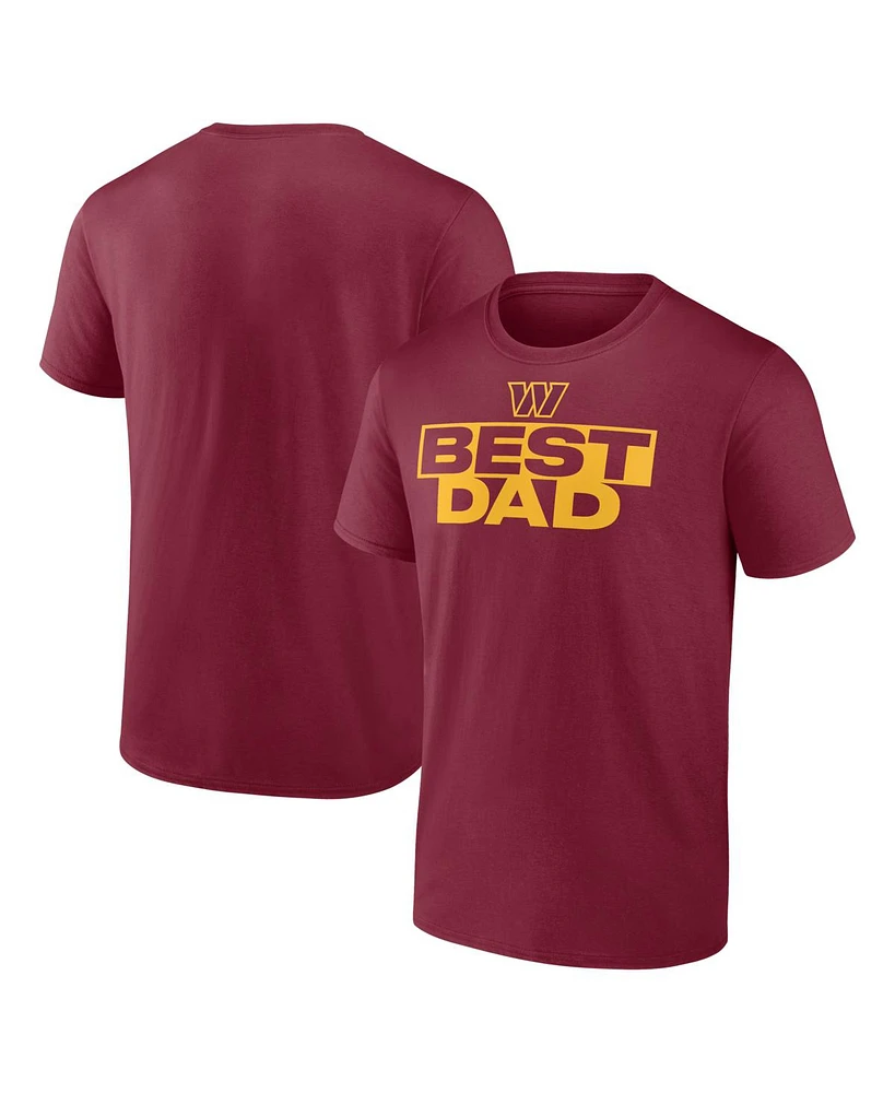 Logo Athletic Men's Burgundy Washington Commanders Best Dad T-Shirt