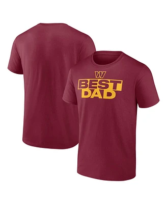 Logo Athletic Men's Burgundy Washington Commanders Best Dad T-Shirt