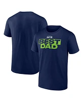 Logo Athletic Men's College Navy Seattle Seahawks Best Dad T-Shirt