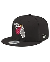 New Era Men's Black Miami Heat State Pride 9FIFTY Snapback Hat