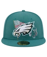 New Era Men's Midnight Green Philadelphia Eagles State Stitch 59FIFTY Fitted Hat