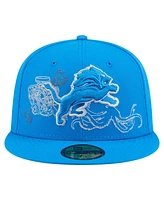New Era Men's Blue Detroit Lions State Stitch 59FIFTY Fitted Hat