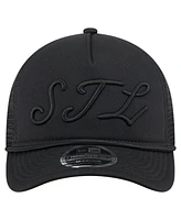 New Era Men's Black St. Louis Cardinals City Initial 9FORTY A-Frame M-Crown Adjustable Trucker Hat