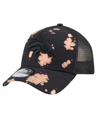 New Era Men's Black Denver Broncos Bleached 9FORTY A-Frame Adjustable Hat
