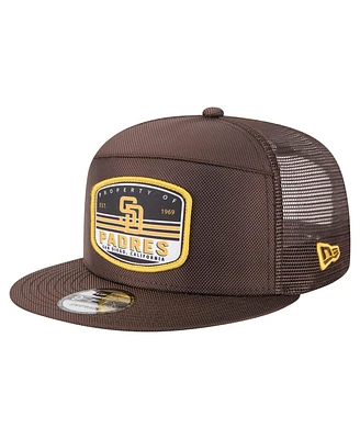 New Era Men's Brown San Diego Padres Split Panel 9FIFTY Trucker Snapback Hat