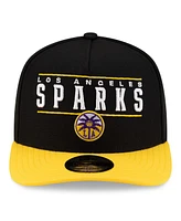 New Era Men's and Women's Black/Gold Los Angeles Sparks 2025 Wnba Draft A-Frame 9FIFTY Snapback Hat