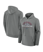Fanatics Men's Gray Colorado Avalanche 2025 Stanley Cup Playoffs Authentic Pro Rink Fly Fleece Pullover Hoodie