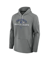 Fanatics Men's Gray Toronto Maple Leaf's 2025 Stanley Cup Playoffs Authentic Pro Rink Fly Fleece Pullover Hoodie