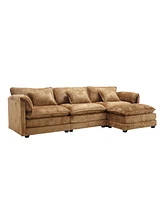 Modern Large boucle Fabric L-Shape Sectional Chenille fabric, movable pedals, detachable armrests