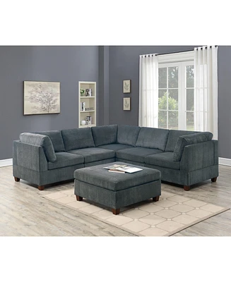 Grey Chenille Modular Sectional 6 Piece Set