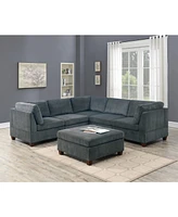 Grey Chenille Modular Sectional 6 Piece Set