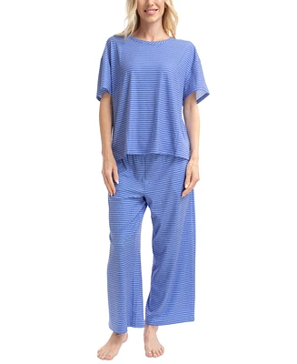 Muk Luks Women's Nautical Ribbed Lounge Pajama Set