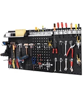 Wall-Mounted Pegboard Kit with 3 Pegboards for Garage Workshop