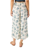 O'Neill Juniors' Murrie Seashell-Print Flowy Cropped Pants