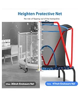 66" Trampoline for Kids Toddler Indoor Outdoor Small Trampolines for Baby with heighten net No-Gap Design for Kids
