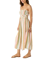 O'Neill Juniors' Devyn Low Tide Striped Strapless Dress