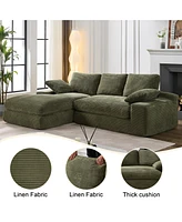 Modular Sofa, 99"69", Sleeper, Modern Minimalist, 2-Piece, Installation-Free
