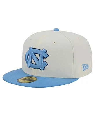 New Era Men's Cream North Carolina Tar Heels Chrome 59FIFTY Fitted Hat