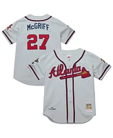 Mitchell & Ness Men's Fred McGriff Gray Atlanta Braves 1995 Throwback Authentic Jersey