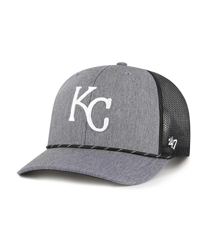 '47 Brand Men's Charcoal Kansas City Royals Carbon Rope Trucker Adjustable Hat