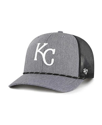 '47 Brand Men's Charcoal Kansas City Royals Carbon Rope Trucker Adjustable Hat