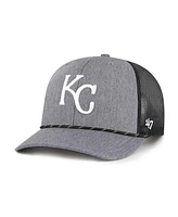 '47 Brand Men's Charcoal Kansas City Royals Carbon Rope Trucker Adjustable Hat