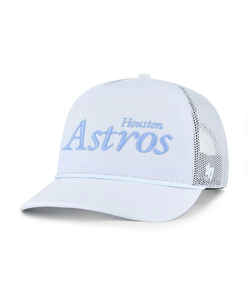 '47 Brand Men's Light Blue Houston Astros Foundation Script Hitch Adjustable Trucker Hat