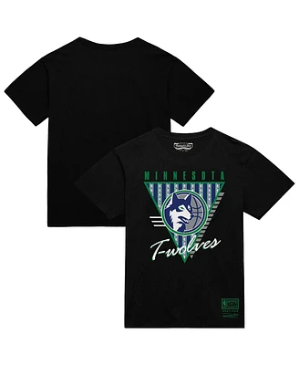 Mitchell & Ness Men's Black Minnesota Timberwolves Worldwide Collection Tri-Logo T-Shirt