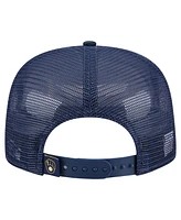 New Era Men's Navy Milwaukee Brewers Retro Satin Script Golfer Adjustable Hat