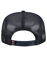 New Era Men's Navy Cleveland Guardians Retro Satin Script Golfer Adjustable Hat