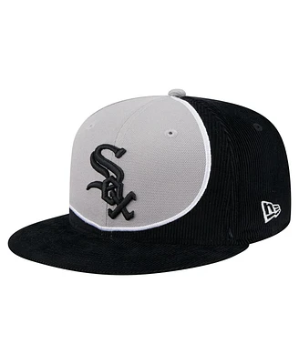 New Era Men's Black/Gray Chicago White Sox Retro Split Corduroy Snapback Hat