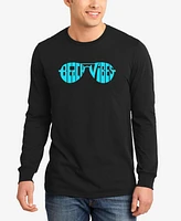 La Pop Art Men's Beach Vibes Word Long Sleeve T-Shirt