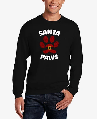 La Pop Art Men's Santa Paws Word Crewneck Sweatshirt