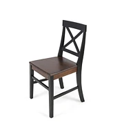 Farmhouse Dining Chair Set (2) Rustic, Stylish, Durable Acacia Wood