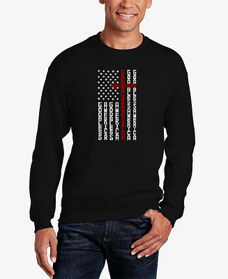 La Pop Art Men's Cross Flag Word Crewneck Sweatshirt