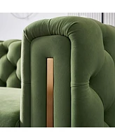 Chesterfield Modern Tufted Velvet Living Room Sofa, 84.25"W Couch, Mint Green