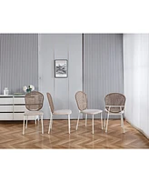 1+4,5pieces dining set, Table metal leg Mid-century Dining Table for 4-6 people With Mdf Table Top, Pedestal Dining Table, End Table Leisure Coffee Ta