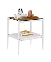 Coffee Table and End tables Set of 3, Tempered Glass Table with Mdf layer, Modern Tables for Living Room