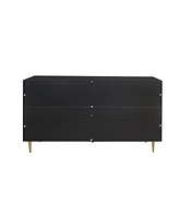 Black Lacquered 4-Door Sideboard Cabinet for Living Room and Beyond